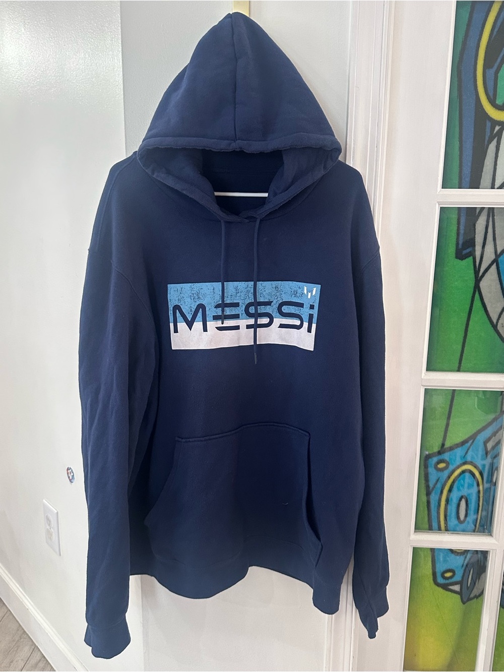 Messi hoodie Navy Blue Pullover Hoodie for Men